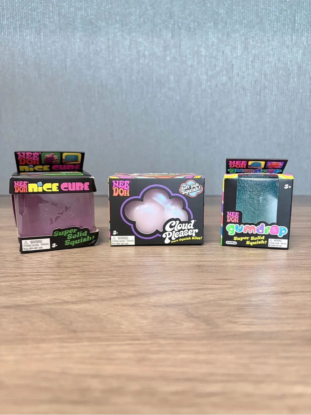 SHIPS TODAY NIB NeeDoh Cloud Pleaser Nice Cube Gum Drop Squishy Schylling 3 pack